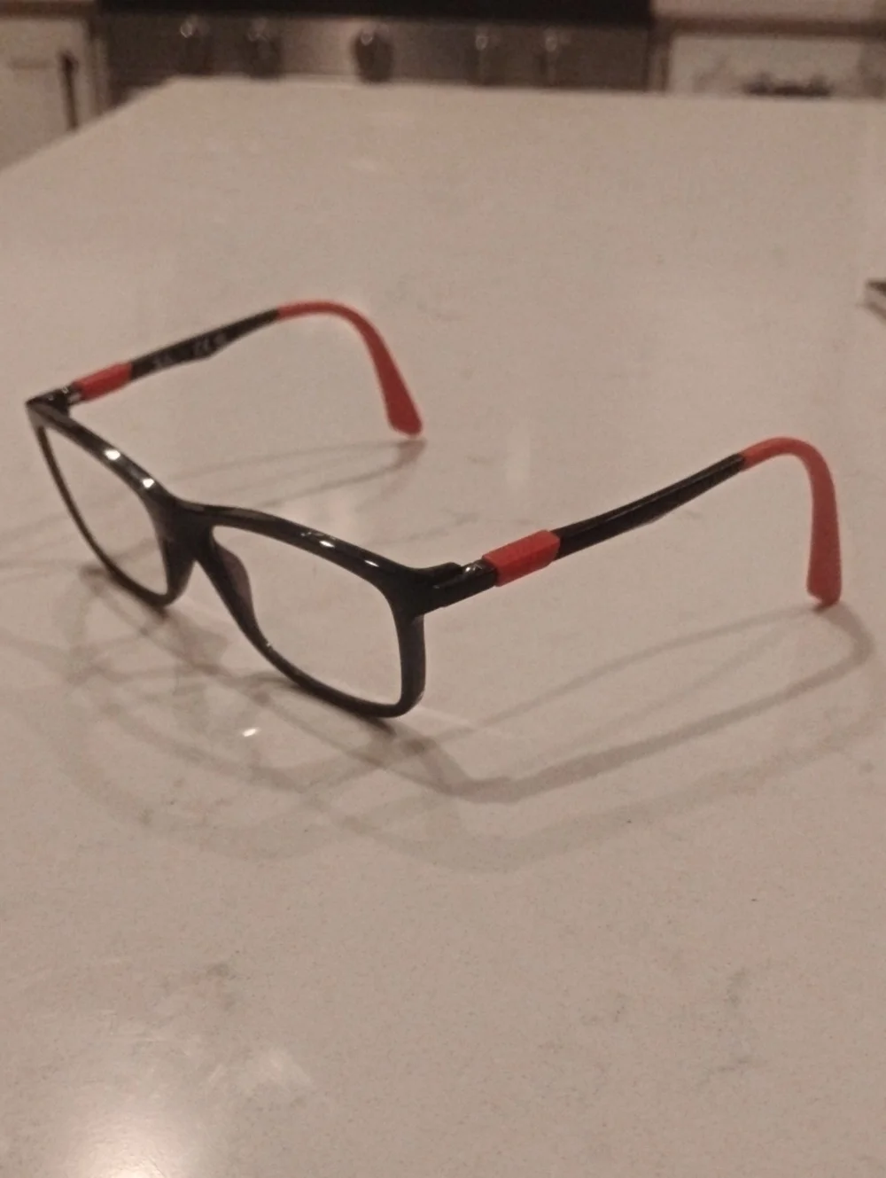 Ray-Ban Kids Black Frames with Malable Red Temple Tips